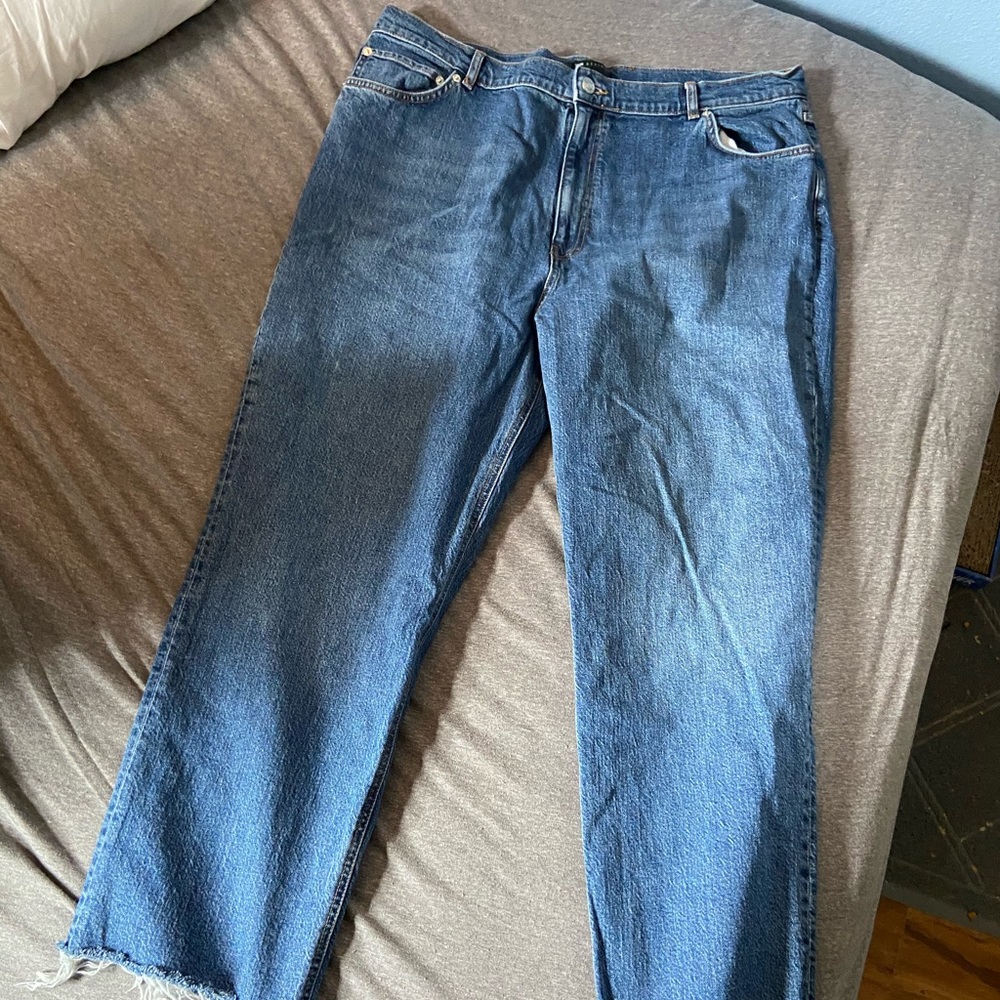 ASOS Curve high rise stretch crop flare jeans